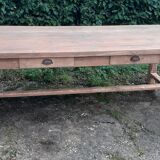 Farm table 2 drawers solid oak raw wood