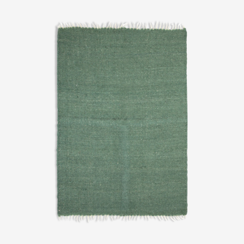 Blanket in thick green wool 150 x 100 cm