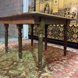 Louis Philippe oak table with 5 extensions