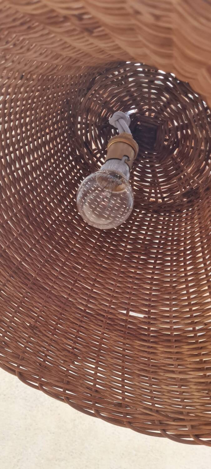 Vintage rattan floor lamp