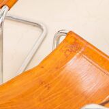 4 "S33" cognac leather chairs by Mart Stam for Fasem 80's