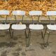 4 beige Formica and steel kitchen chairs from the 1970s