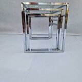 Danish tables, nickel-plated, 3 in 1, loft