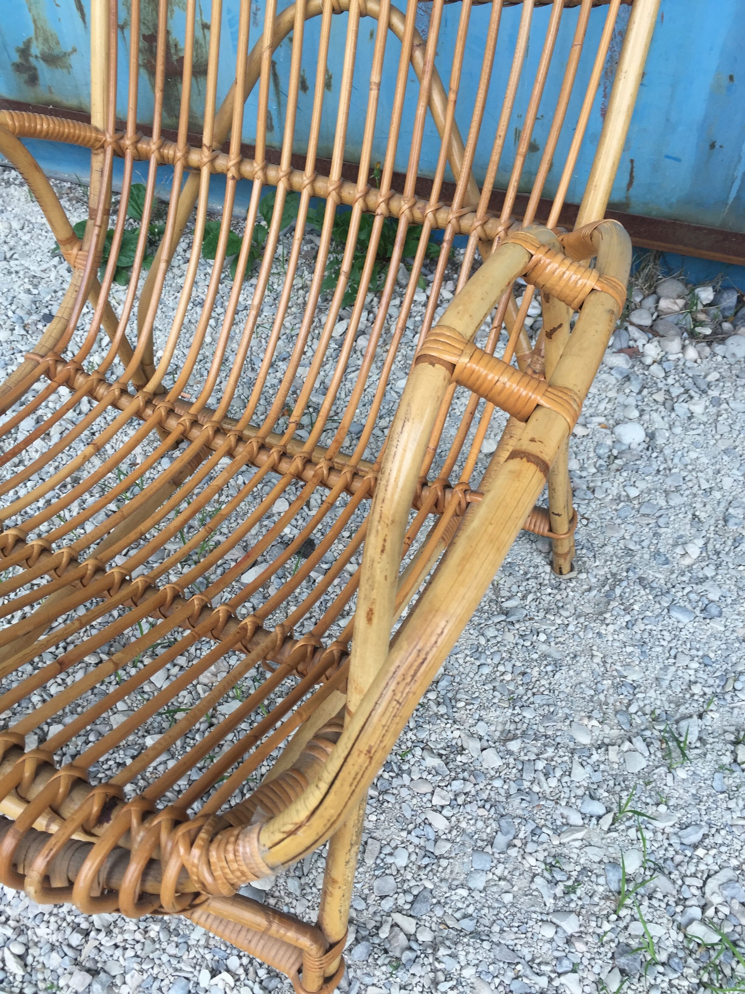 Low seated rattan chair