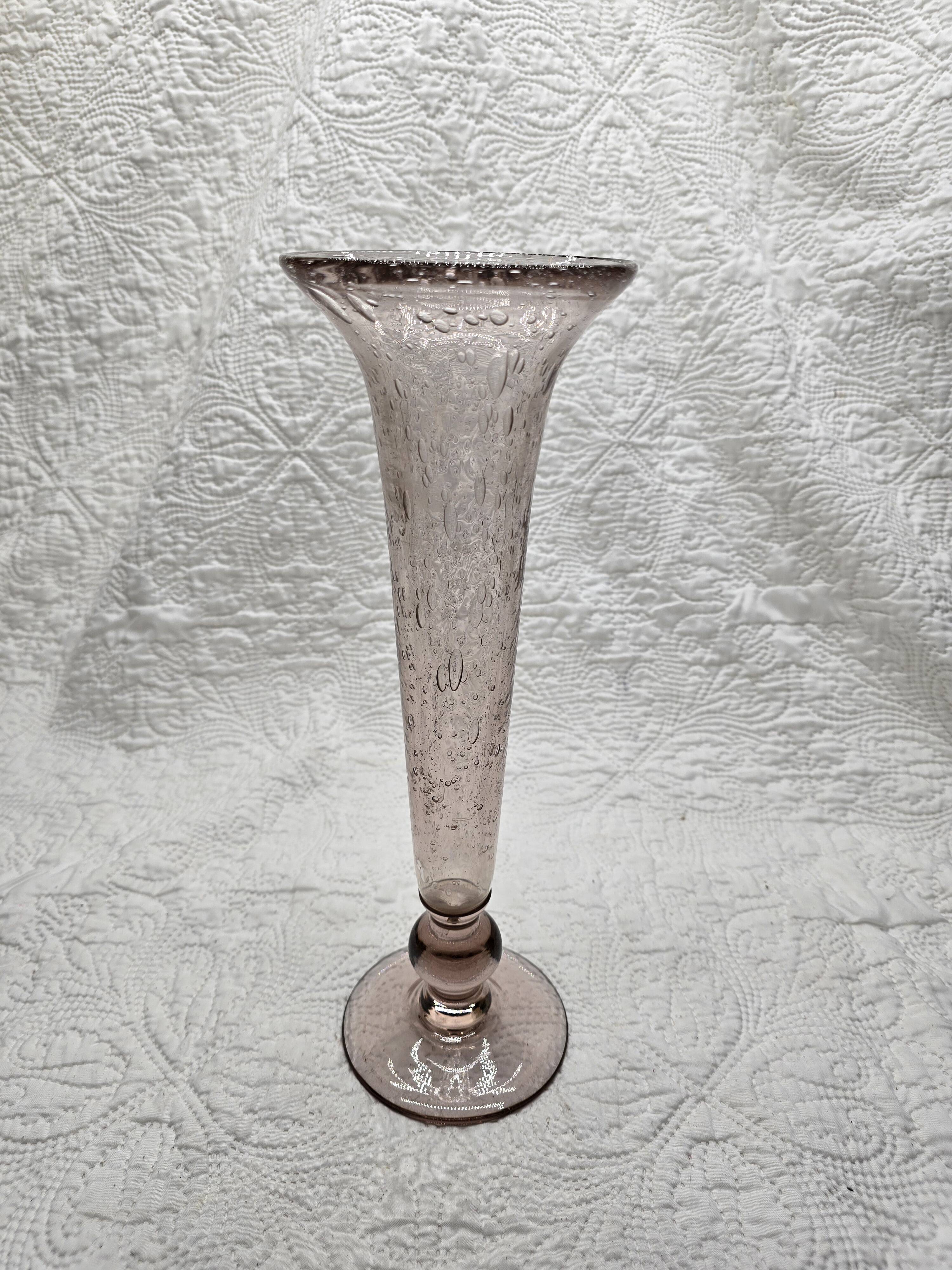 Biot style bubble glass vase