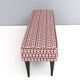 Pair of Benches with Red Patterned Fabric Upholstery, Italy