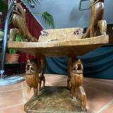 African tribal ensemble of 4 pieces of furniture for dignitaries of the Kingdom of Dahomey, Benin.