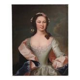 Antique 19th century portrait painting of a noblewoman