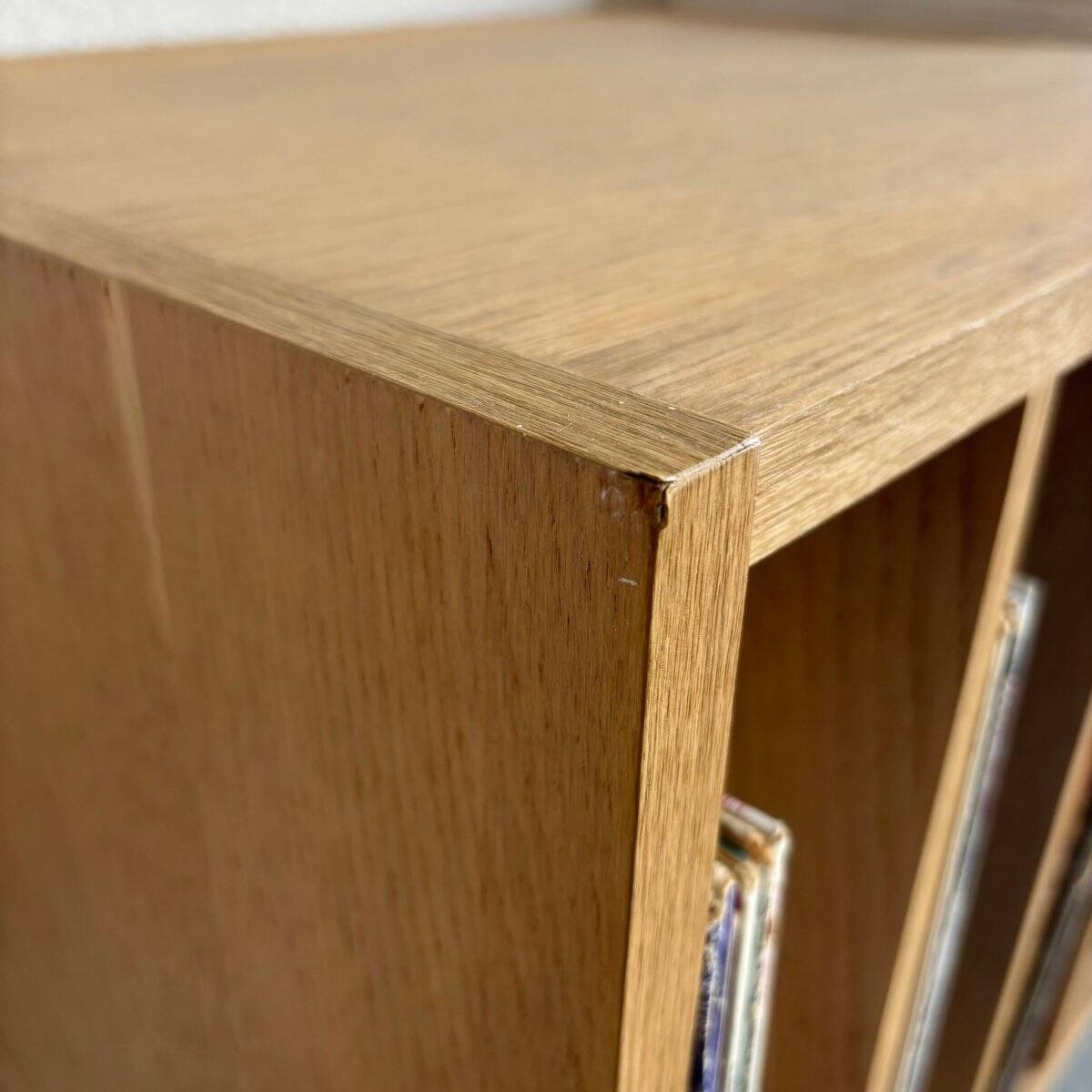 Vintage sideboard vinyl compartment in oak