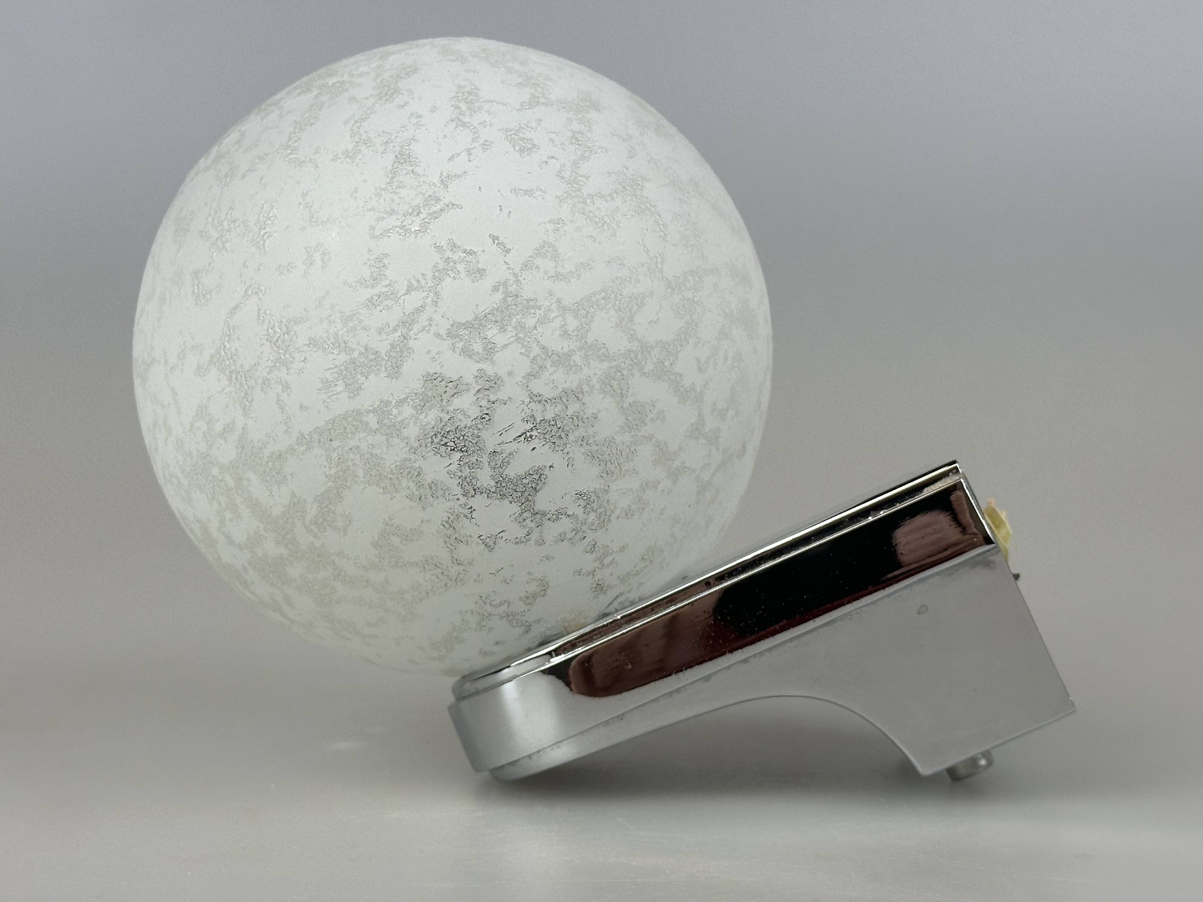60s 70s Wall Lamp Globe Lamp Chrome & Glass German Space Age Design