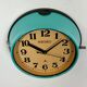 Horloge murale vintage turquoise seiko maritime, années 1970