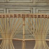 Bench rattan lounge - 2 chairs 1960
