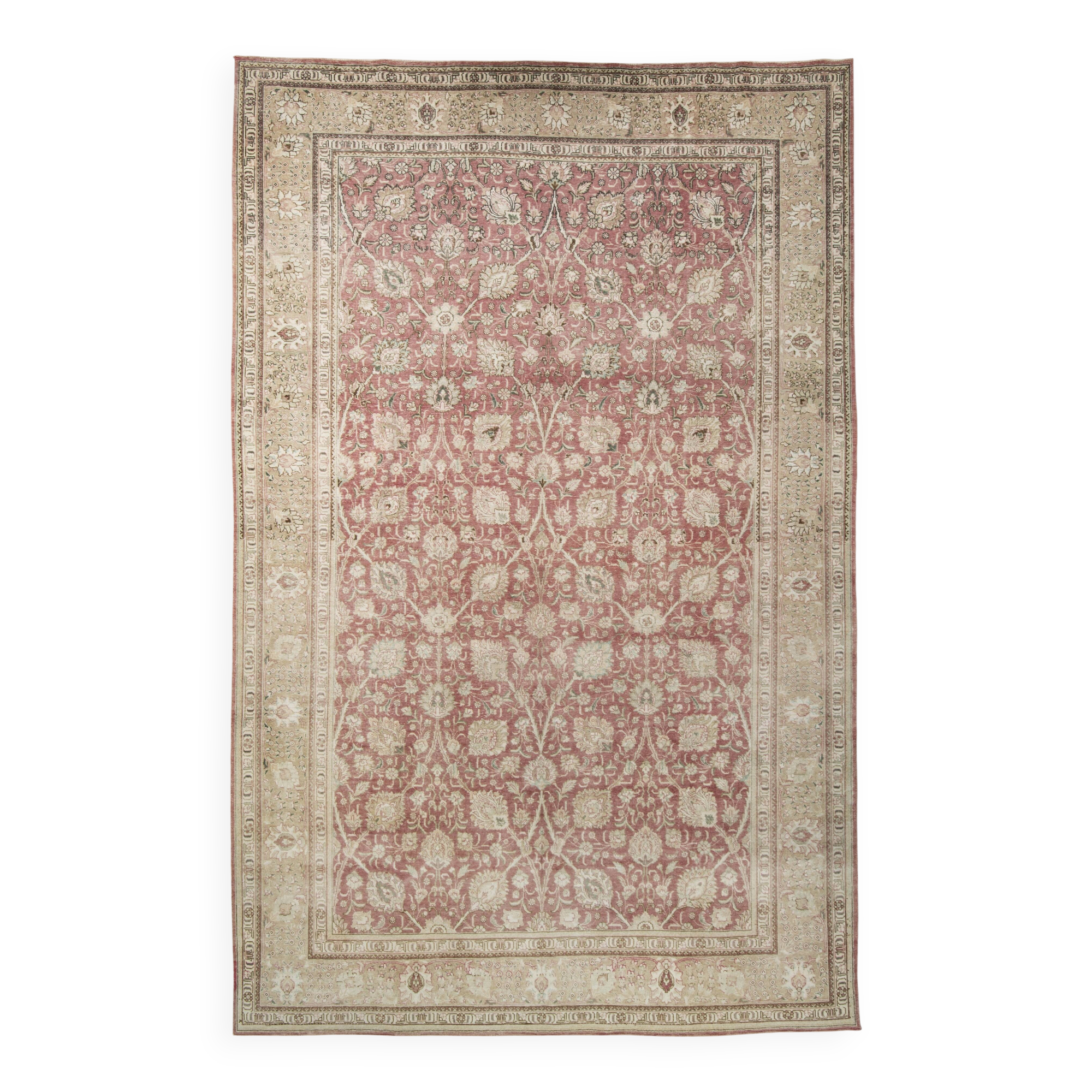 10x15 Faded Red Antique Vintage Persian Rug 60s, 306x478
