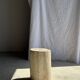 White oval petrified wood side table H38 D28 - 3335