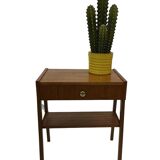 Vintage Compact Cabinet Bedside Table Teak Veneer 1960s