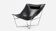 Chauffeuse en cuir noir Semana, design de David Weeks pour Habitat