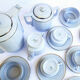 Art Deco coffee service in pale grey blue porcelain