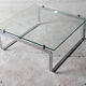 Coffe Table designed by Vittorio Introini, Steel and Glass, Italy, 1970s