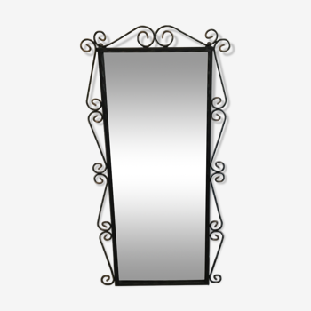 large wrought iron mirror twisted 50s 52x108cm
