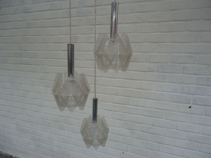 Vintage suspension design in 3 spheres Paul Secon by Sompex (60-70)