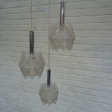 Suspension vintage design en 3 sphères Paul Secon par Sompex (60-70)