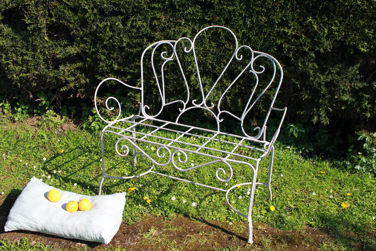 Old wrought iron bench