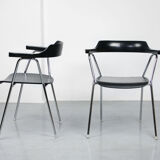 Black model 4455 dining armchairs by Niko Kralj