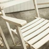 Garden furniture table and 4 armchairs 60's in its juice