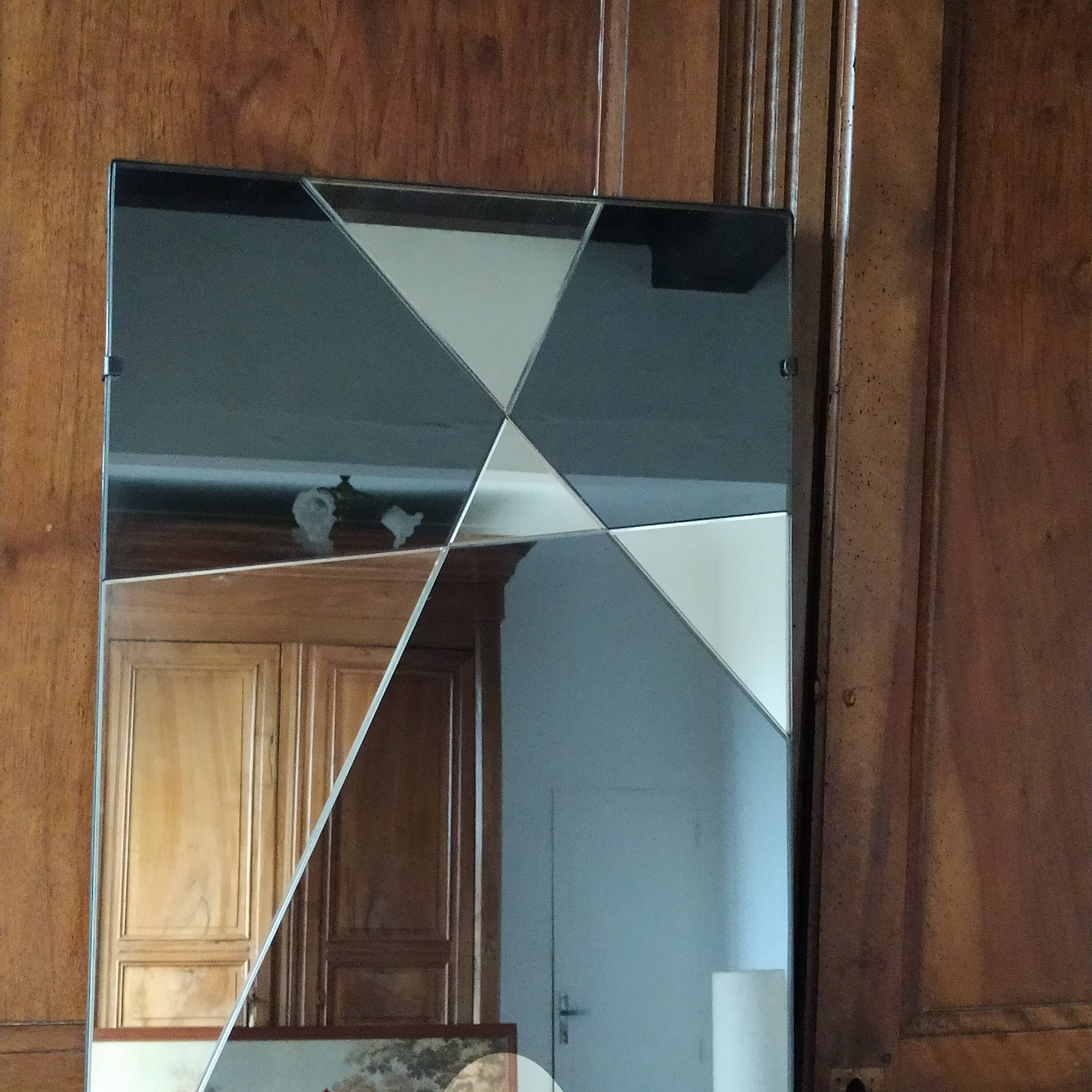 miroir XXL vintage 1960 designer Jacques Hitier pour Marly Frères