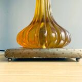 Large Regency style amber lucite table lamp