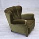 1960s, Danish relax armchair, green furniture velour, original condition.