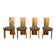 Set of four sculptural brutalist oak chairs