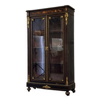 Bookcase, Napoleon III Display Case, Italy Circa 1880