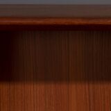 Teak wall cabinet with sliding glass doors