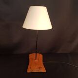 Wood and metal table lamp
