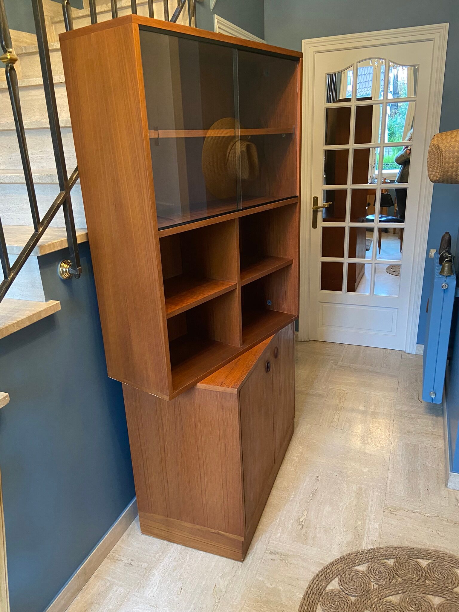 Library vintage teak showcase 1960