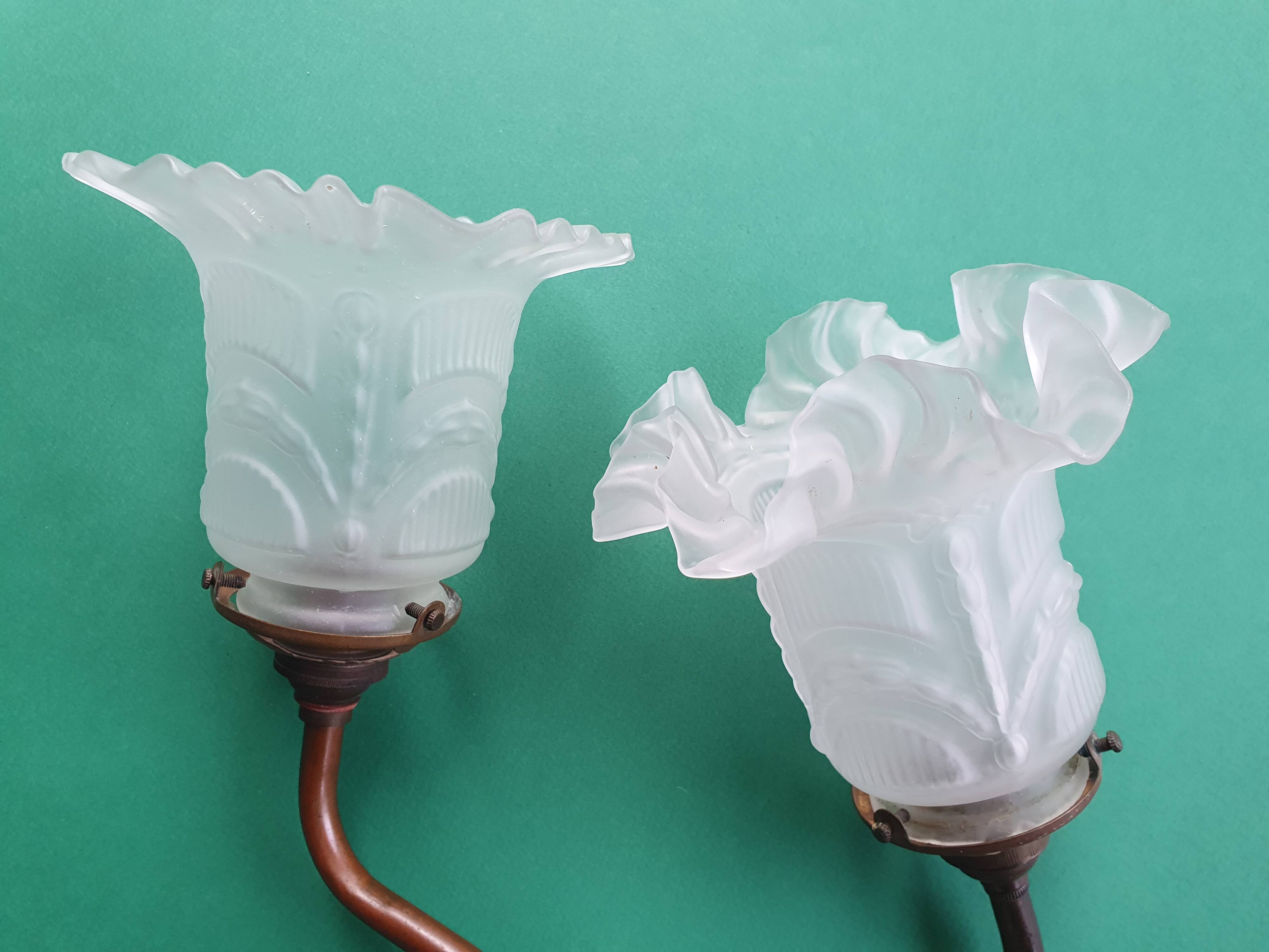 Pair of antique 1930s art deco wall lights