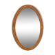 Vintage oval rattan mirror, 1970s