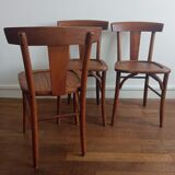 Trio of old bistro chairs