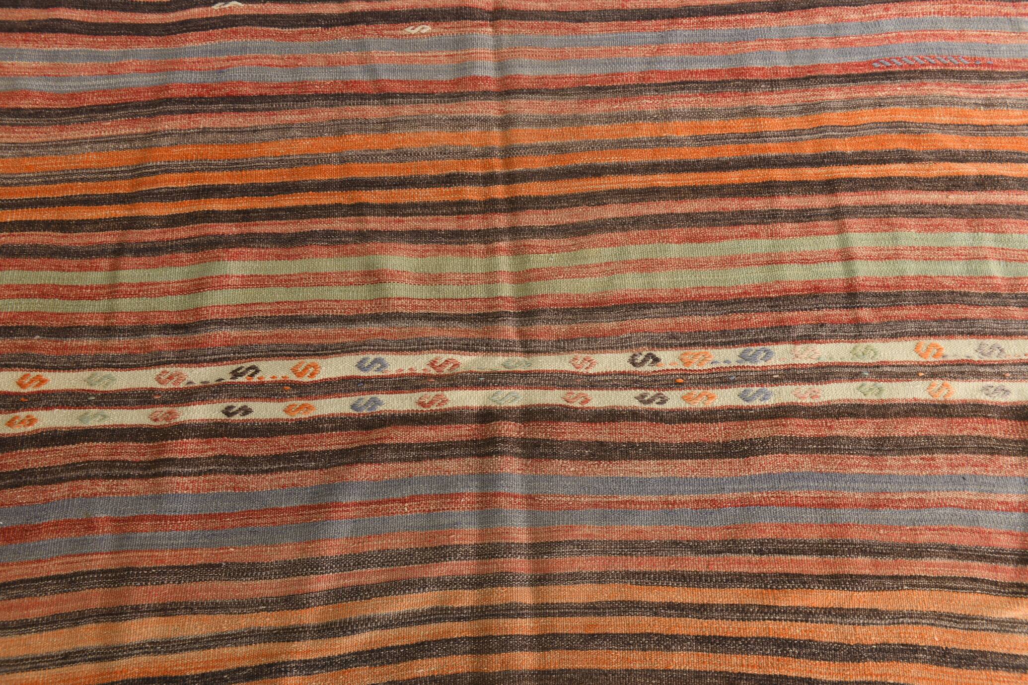 168x217 Tile Color Kilim Rug, Livin Room Rug, 6x7 Antique Vintage Kilim