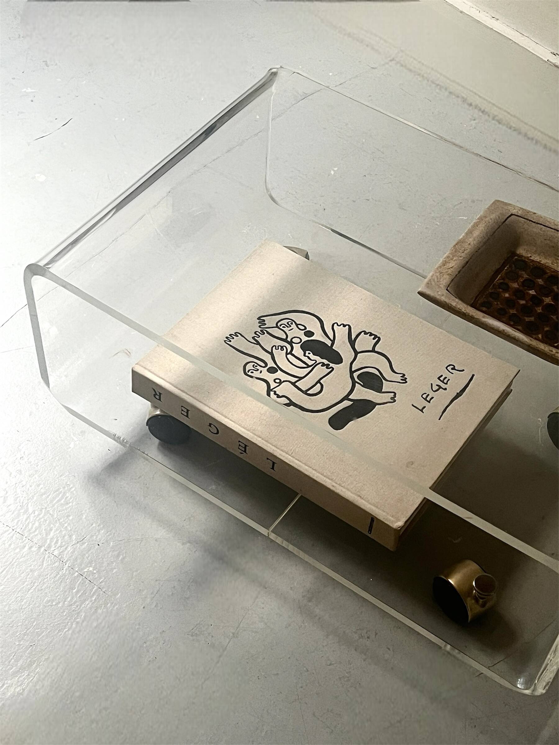 Transparent plexiglass coffee table by Roche Bobois, 1970s design.