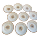 8 flat plates, Carnation model, art deco, CREIL ET MONTEREAU, floral pattern, old
