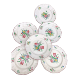 Set of 6 flat plates Luneville