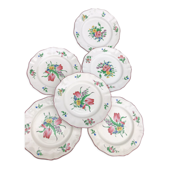Set of 6 flat plates Luneville