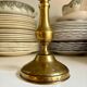 Golden brass candle holder