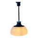 Mid-century plexiglass massive space age pendant lamp with white acrylic shade