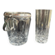 Seau glace avec cuillère et son verre – cristal taillé et métal argenté