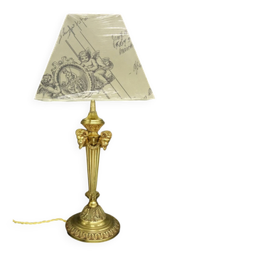 Large lamp with ram's heads in Louis XVI style - gilded bronze