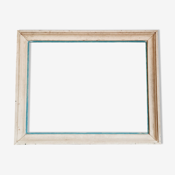 Old frame in white and blue wood
