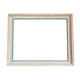 Cadre ancien en bois blanc et bleu